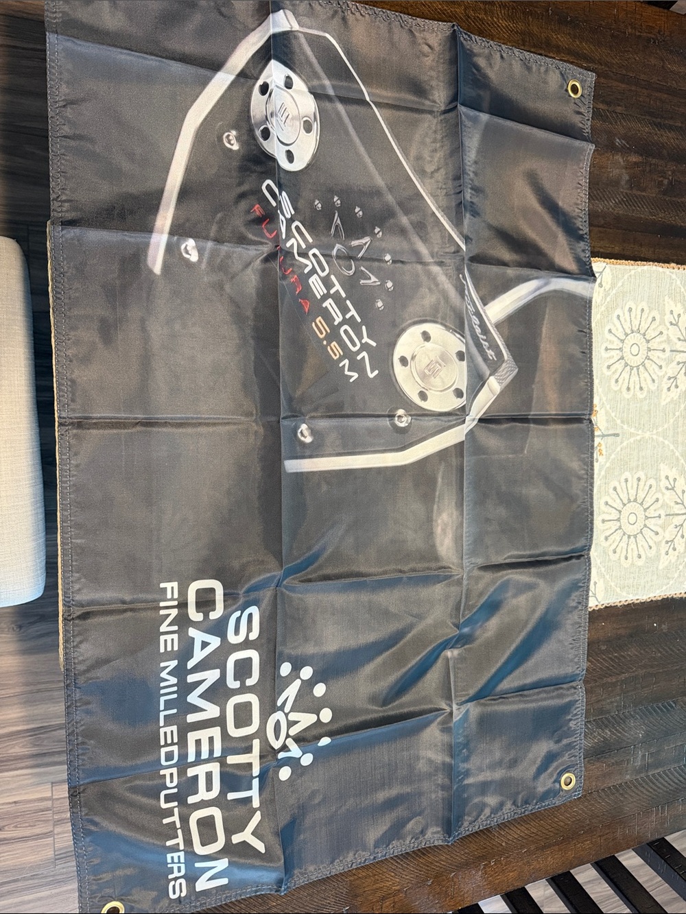 Scotty Cameron Black and White Golf Towel with Logo